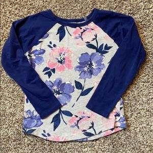 Toddler Girls' Floral Baseball Tee (Size: 5T)